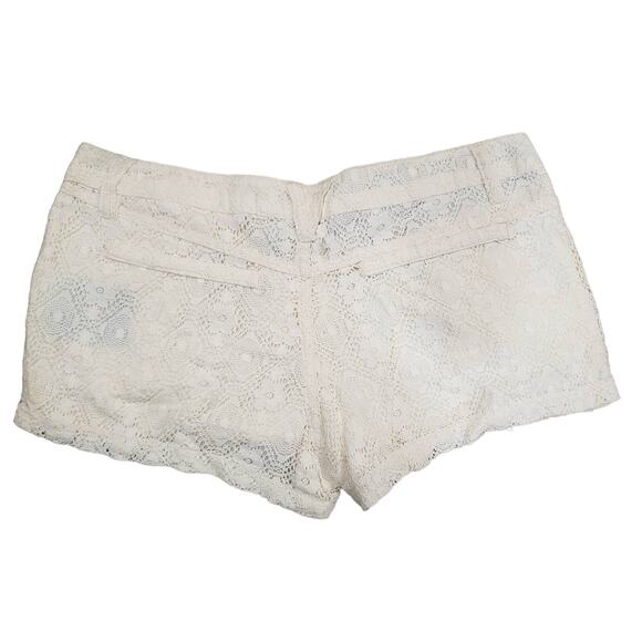 Volcom Ivory Cream White Floral Lace Overlay Shorty Shorts - Picture 3 of 7